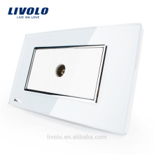 Fabricante Livolo EE. UU. Enchufe estándar Cristal, vidrio, TV, tomacorriente eléctrico de datos, toma de pared VL-C391V-81